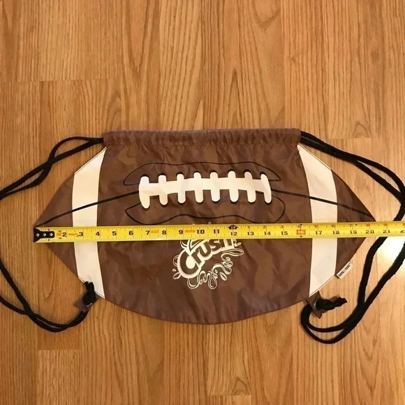 Football Shaped Cinch String Drawstring Backpack - Picture 6 of 8